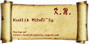 Kudlik Mihály névjegykártya